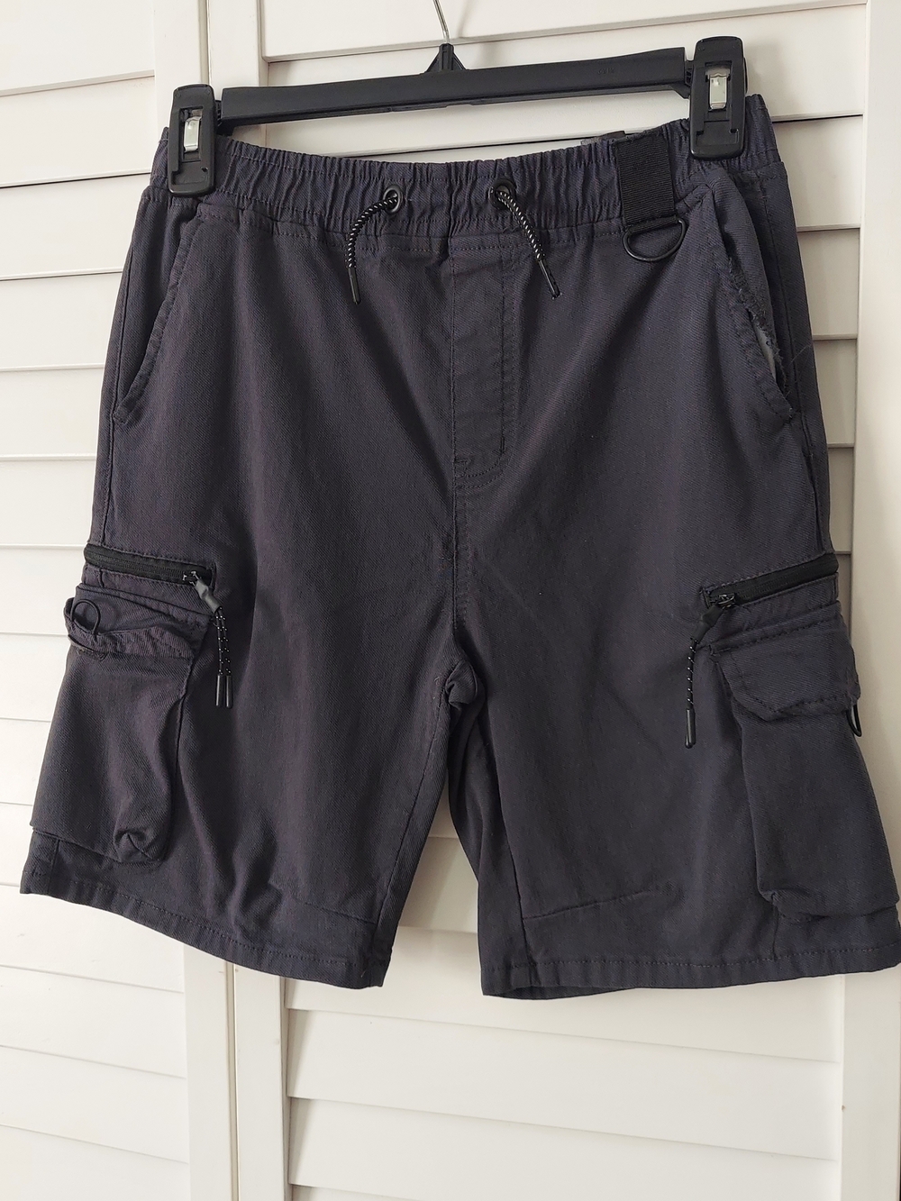 Kids Black Cargo Shorts with Multiple Pockets